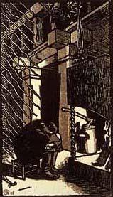 Akseli Gallen-Kallela Inspiration. Woodblock print